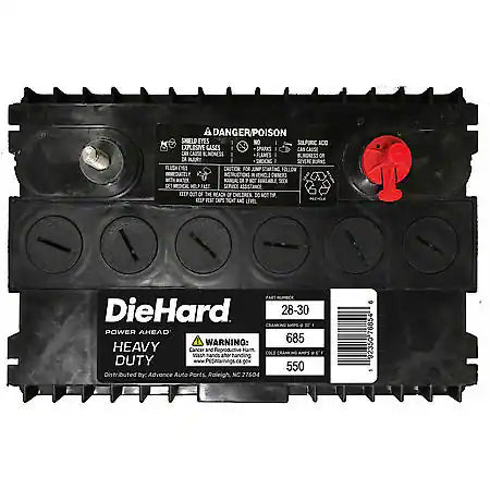 Battery: 28 Group Size, 550 CCA, 685 CA, 100 Minute Reserve Capacity, Heavy-Duty