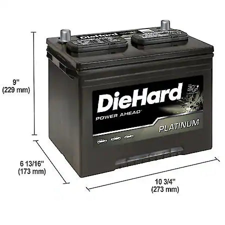 Battery: 24F Group Size, 750 Cold Cranking Amperage, 935 Cranking Amperage, 130 Minute Reserve Capacity