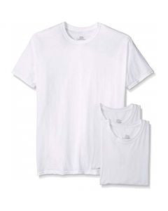 Hanes White Crew Neck T-Shirts, Medium, 3 pk