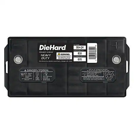 Battery: 30H Group Size, 670 CCA, 835 CA, 160 Minute Reserve Capacity, Heavy-Duty