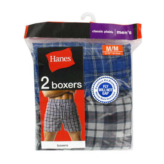 Hanes Men's Tartan Plaid Boxers, XL, 2 pk