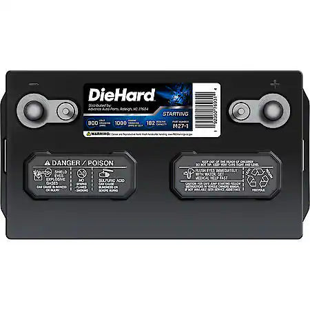 Battery: 27M Group Size, 800 CCA, 1000 CA, 182 Minute Reserve Capacity